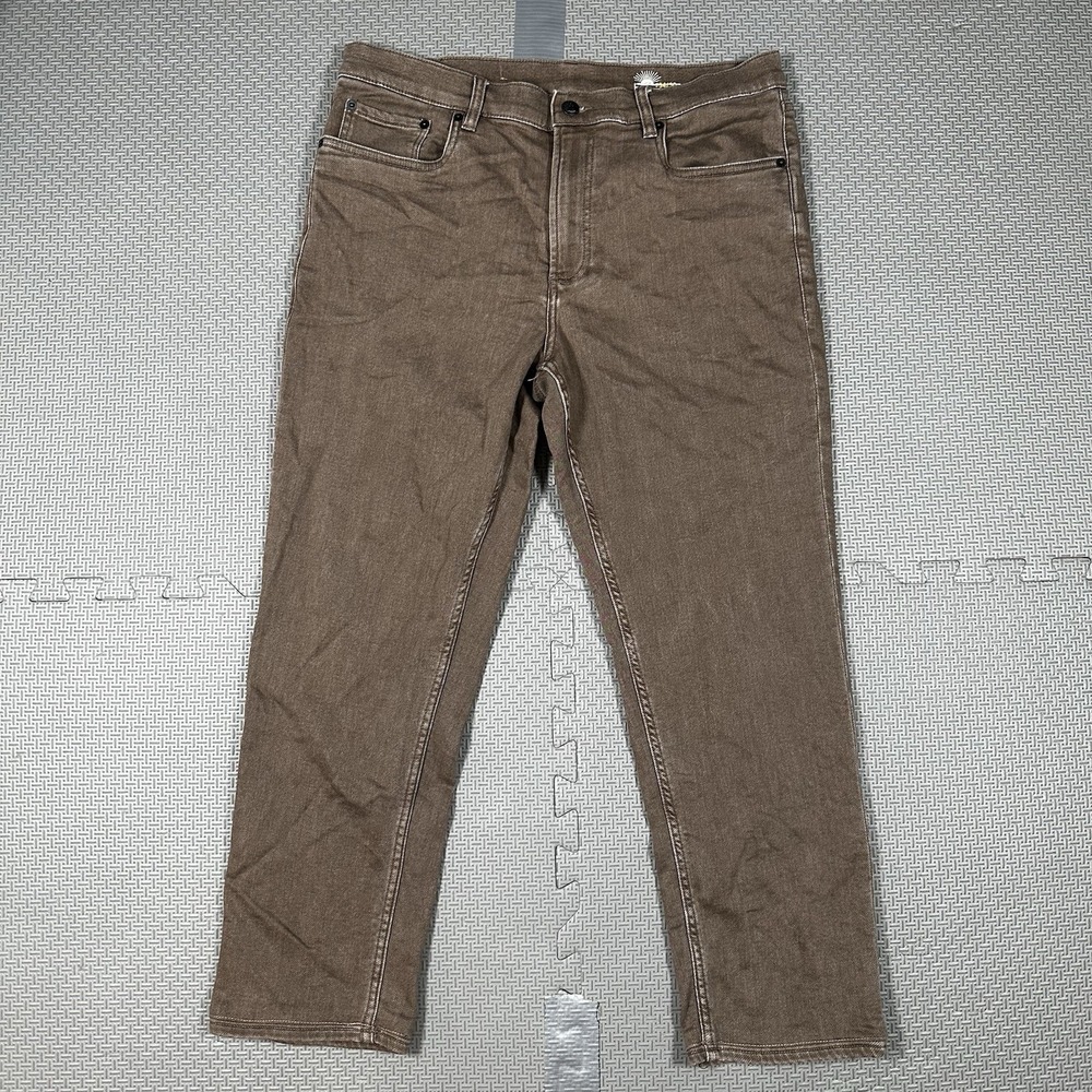 Faherty Stretch Terry 5 Pocket Pants Men's 32x26* Brown Stretch Casual Preppy